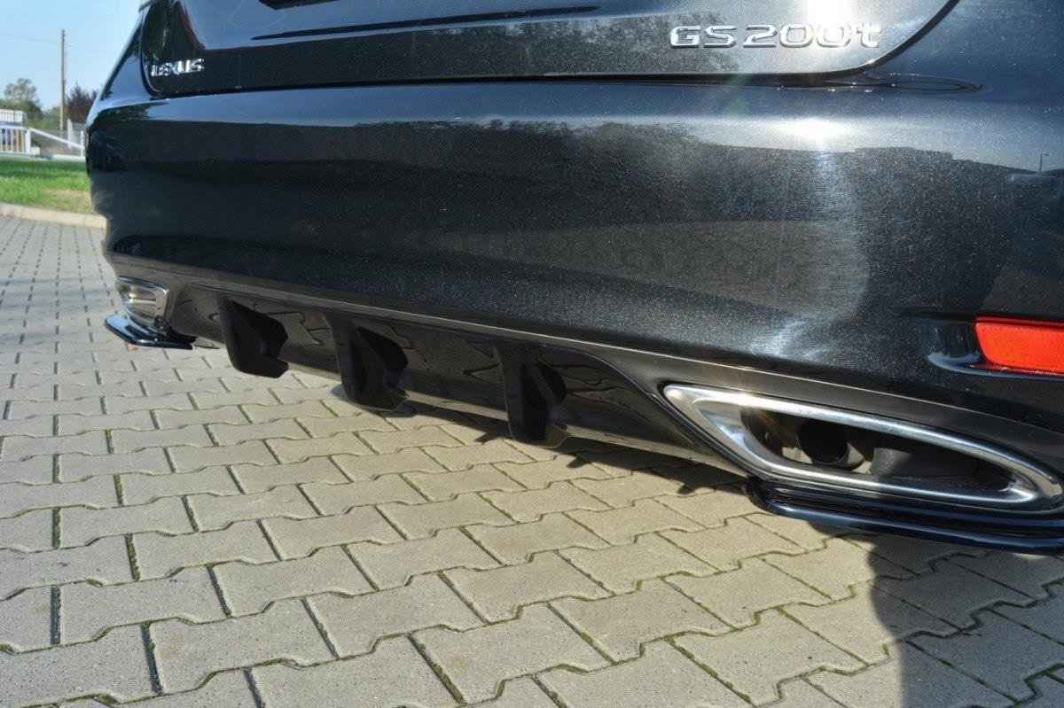 Diffusor Heck Ansatz passend für Lexus GS Mk4 Facelift T schwarz Hochglanz – Ansicht 1
