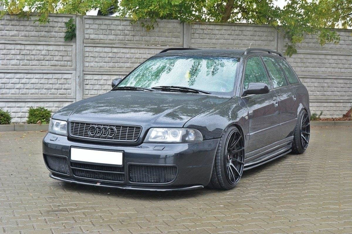 Street+ Spoilerlippe Front Ansatz passend für AUDI S4 B5 schwarz Hochglanz – Ansicht 1