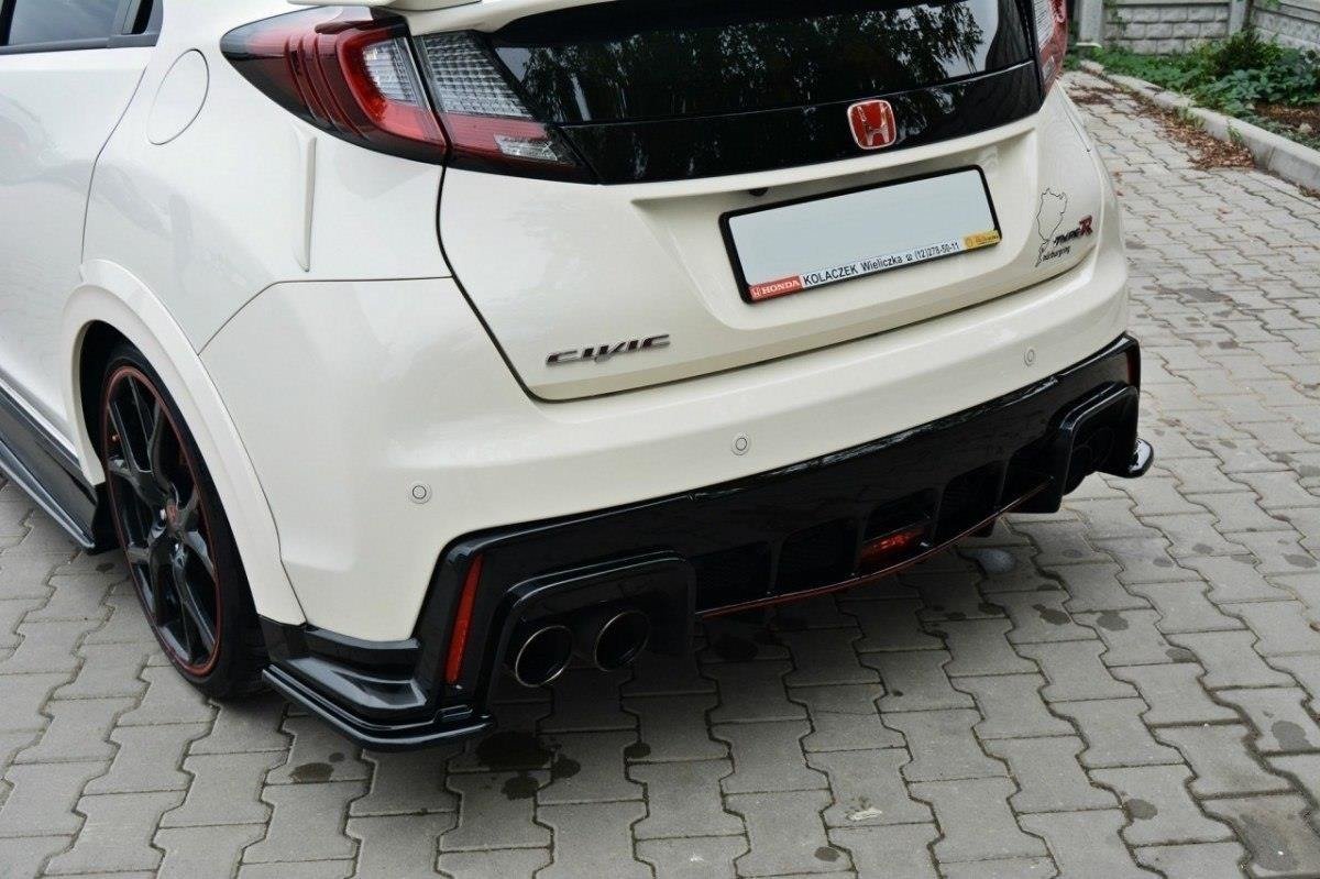 Heck Ansatz Flaps Diffusor passend für HONDA CIVIC IX TYPE R schwarz Hochglanz – Ansicht 3
