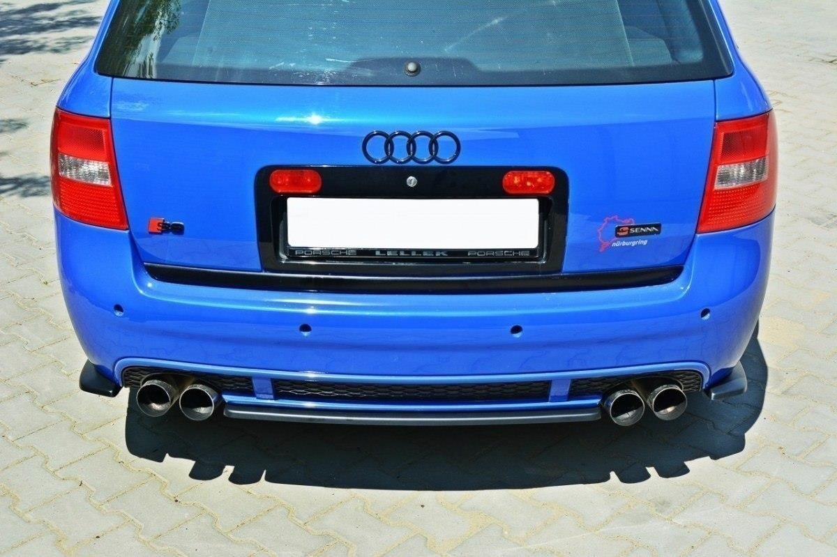 Heck Ansatz Flaps Diffusor passend für AUDI RS6 C5 AVANT schwarz Hochglanz – Ansicht 3