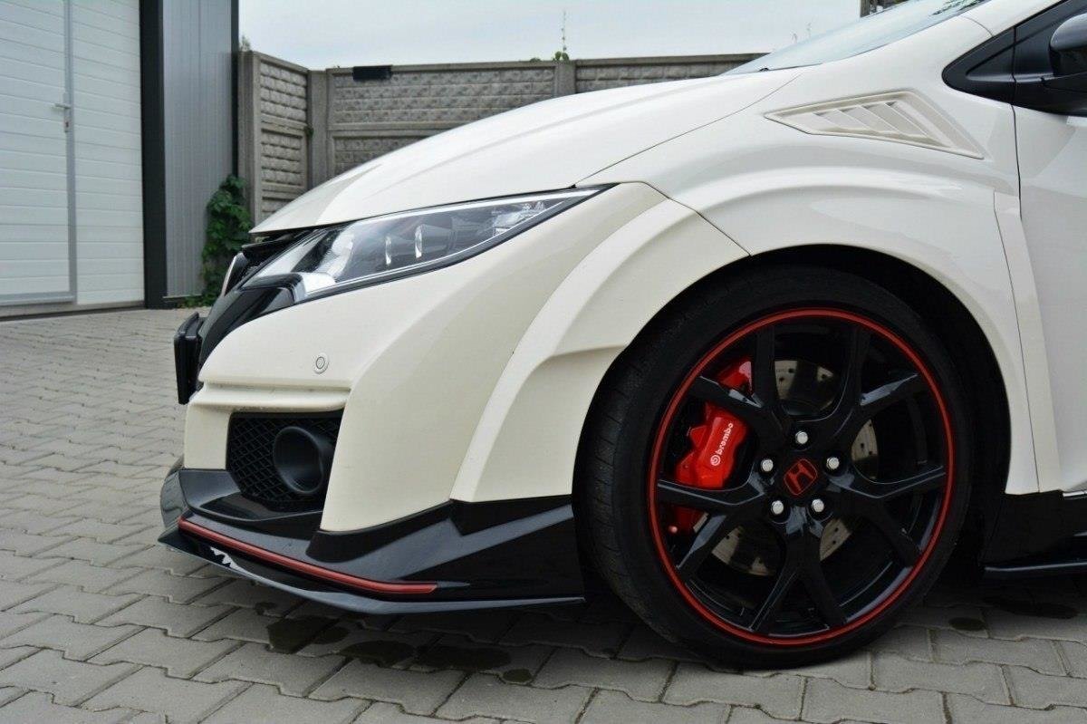 Street+ Spoilerlippe Front Ansatz passend für v.2 HONDA CIVIC IX TYPE R schwarz Hochglanz – Ansicht 4