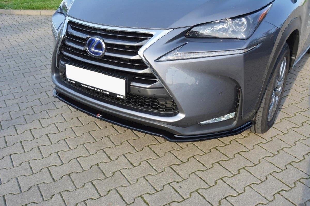Street+ Spoilerlippe Front Ansatz V.1 passend für Lexus NX Mk1 schwarz Hochglanz – Ansicht 3