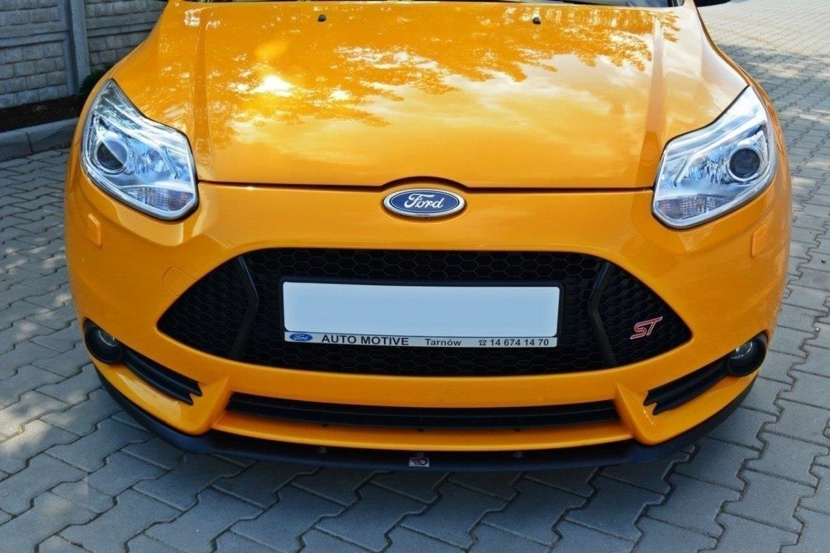 Street+ Spoilerlippe Front Ansatz passend für Ford Focus ST Mk3 (Cupra) schwarz Hochglanz – Ansicht 1
