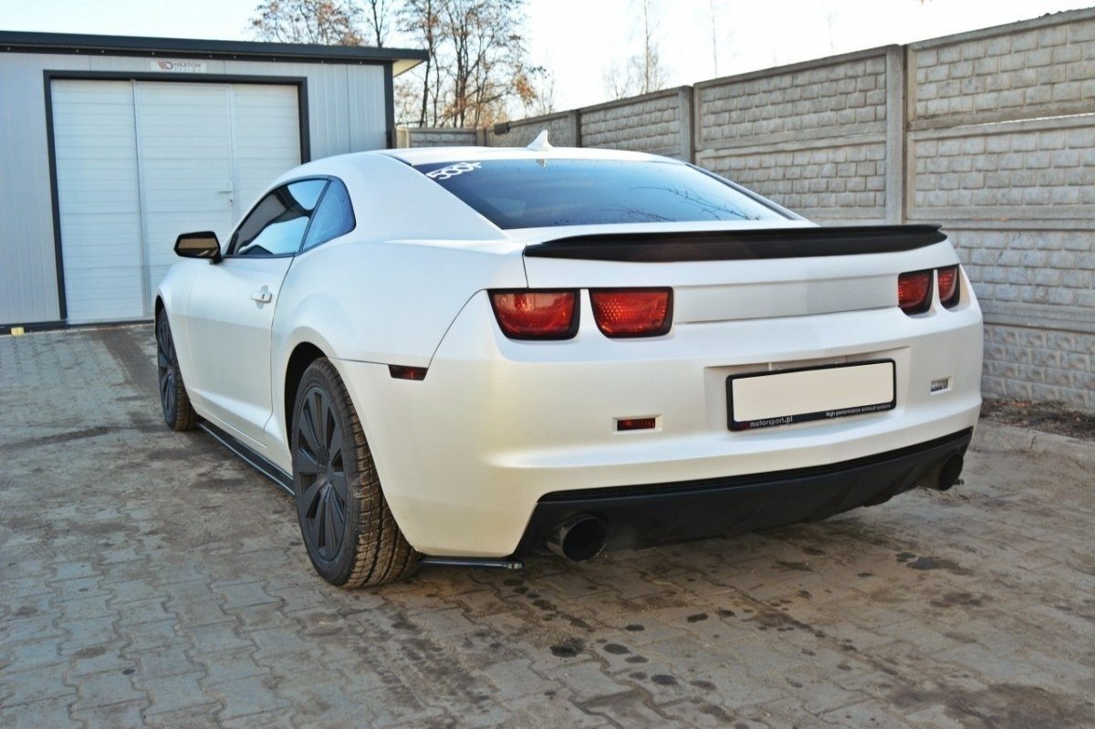 Heck Ansatz Flaps Diffusor passend für Chevrolet Camaro SS / Standard Mk5 schwarz Hochglanz – Ansicht 6