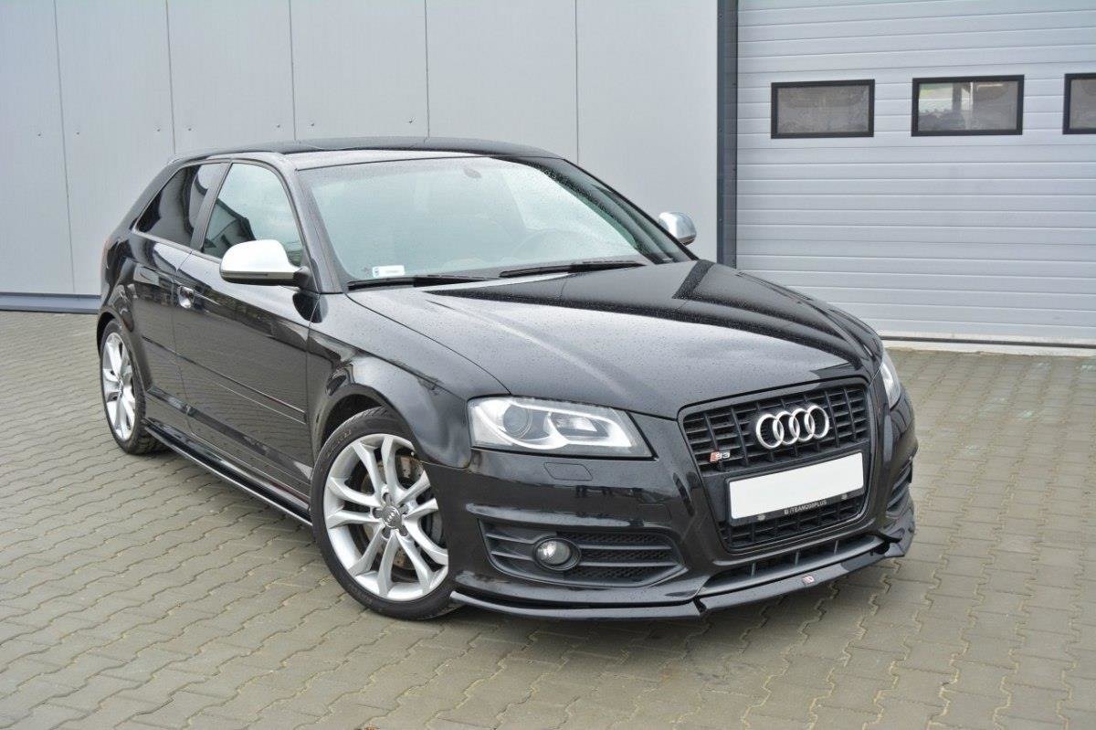 Street+ Spoilerlippe Front Ansatz V.1 passend für Audi S3 8P FL schwarz Hochglanz – Ansicht 1