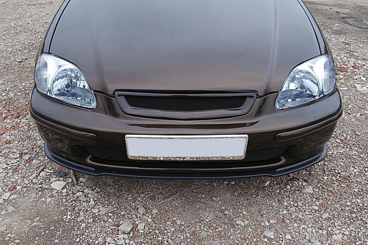Street+ Spoilerlippe Front Ansatz passend für HONDA CIVIC MK6 EJ9 schwarz Hochglanz – Ansicht 3