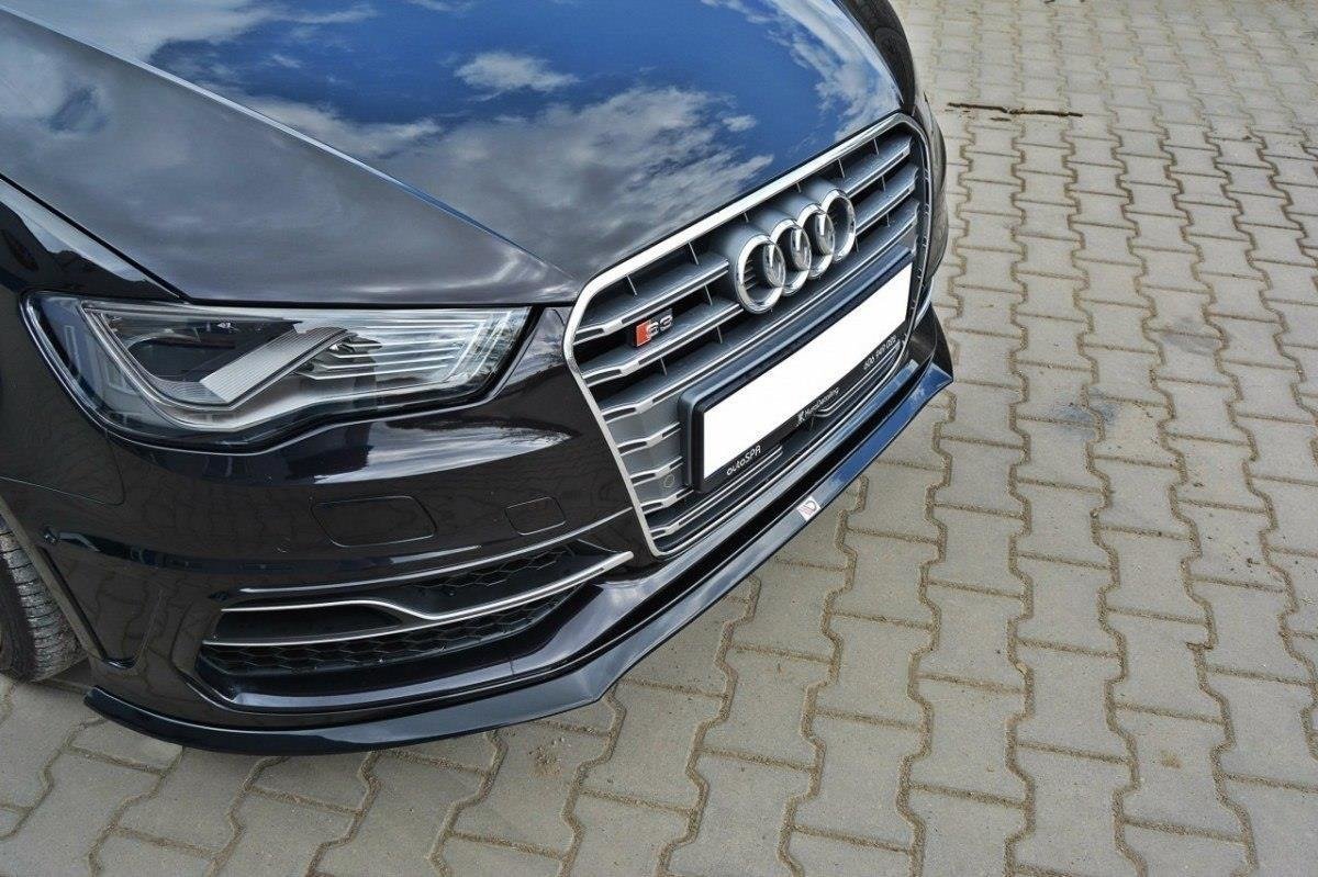 Street+ Spoilerlippe Front Ansatz passend für Audi S3 / A3 S-Line 8v Hatchback / Sportback schwarz Hochglanz – Ansicht 3