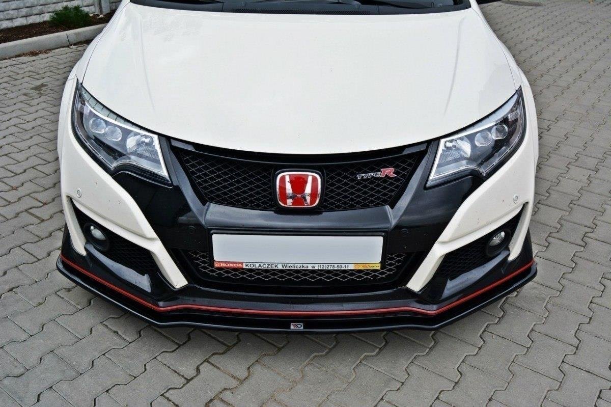 Street+ Spoilerlippe Front Ansatz passend für v.1 HONDA CIVIC IX TYPE R schwarz Hochglanz – Ansicht 3