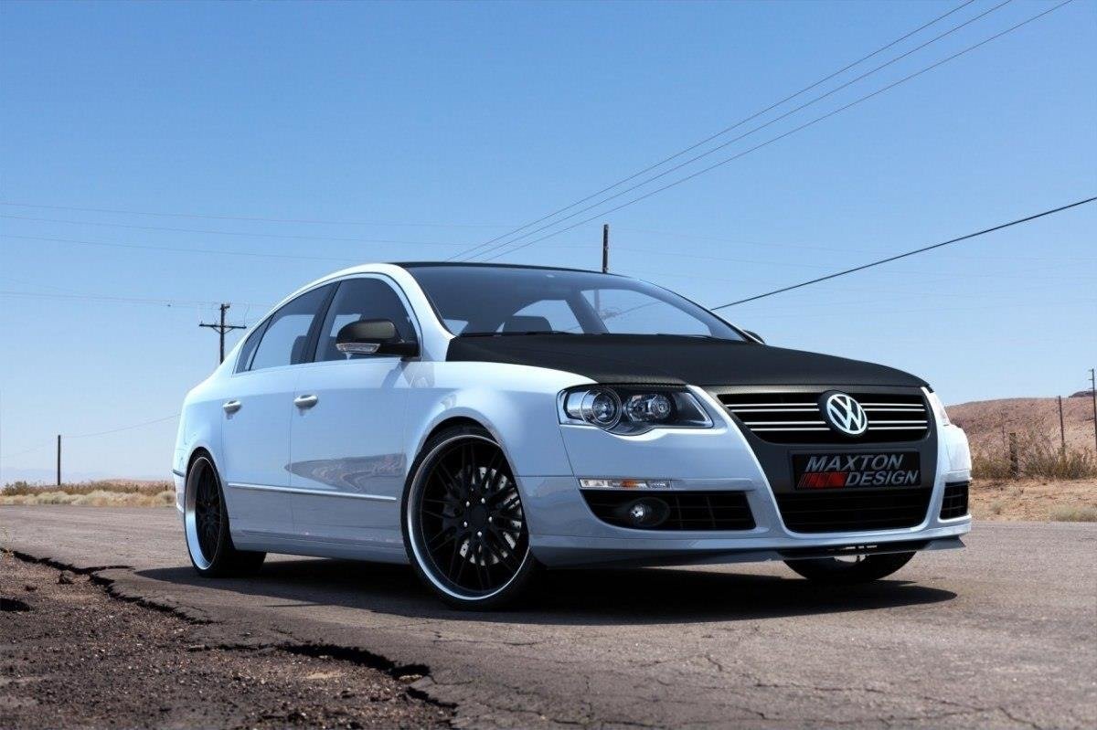 Street+ Spoilerlippe Front Ansatz passend für VW PASSAT B6 schwarz Hochglanz – Ansicht 2