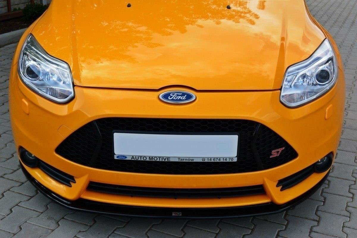 Street+ Spoilerlippe Front Ansatz V.2 passend für Ford Focus ST Mk3 schwarz Hochglanz – Ansicht 1