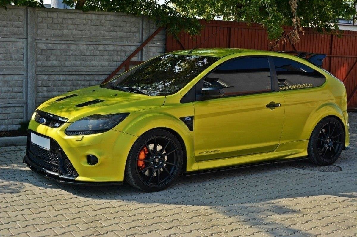 Street+ Spoilerlippe Front Ansatz V.1 passend für Ford Focus RS Mk2 schwarz Hochglanz – Ansicht 1