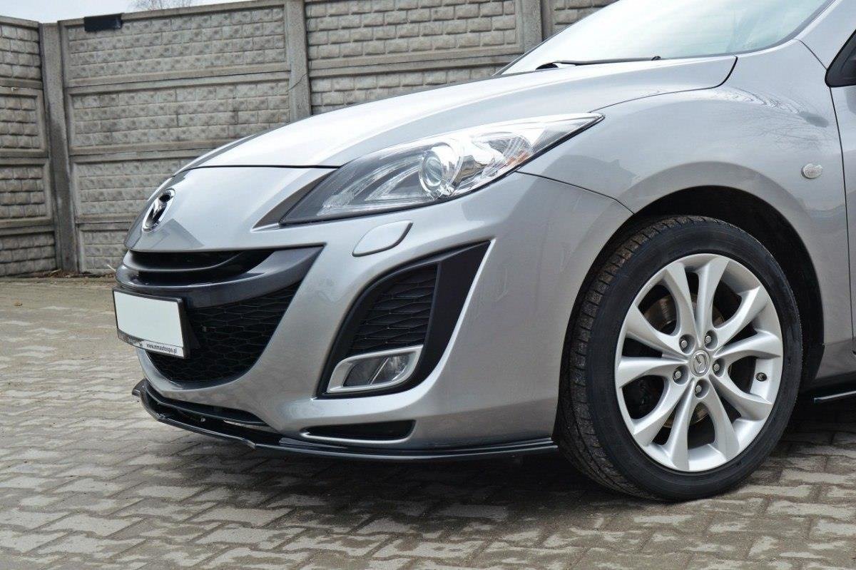 Street+ Spoilerlippe Front Ansatz passend für MAZDA 3 MK2 SPORT (vor Facelift) schwarz Hochglanz – Ansicht 1