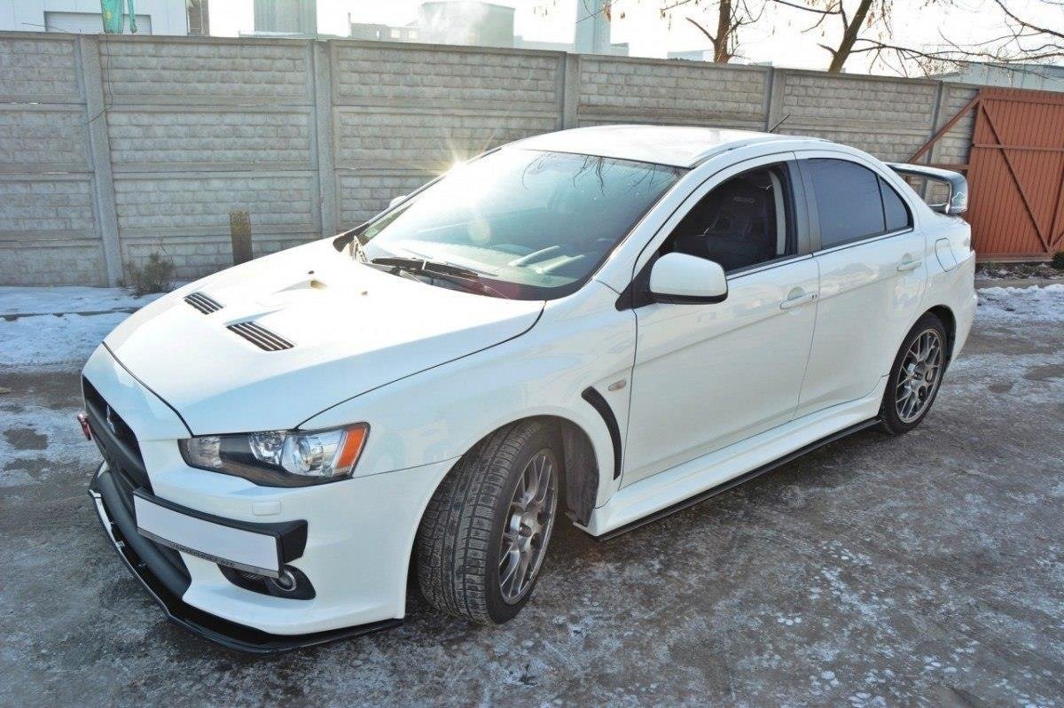 Street+ Seitenschweller Leisten passend für Mitsubishi Lancer Evo X schwarz Hochglanz – Ansicht 4