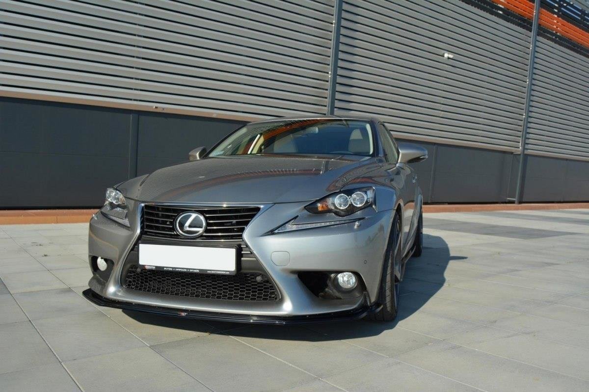 Street+ Spoilerlippe Front Ansatz V.1 passend für Lexus IS Mk3 schwarz Hochglanz – Ansicht 1