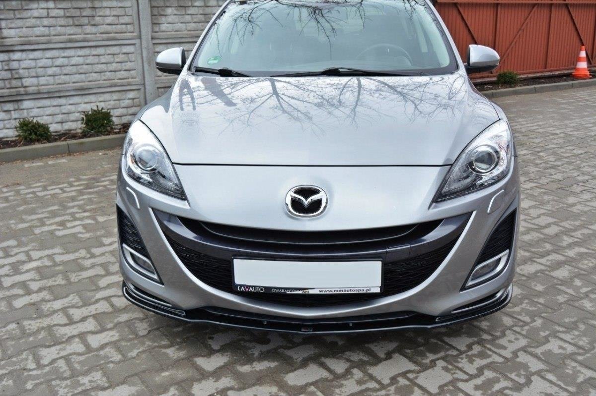 Street+ Spoilerlippe Front Ansatz passend für MAZDA 3 MK2 SPORT (vor Facelift) schwarz Hochglanz – Ansicht 3