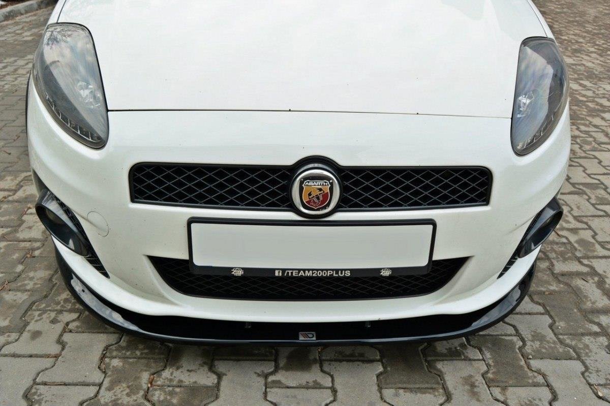 Street+ Spoilerlippe Front Ansatz V.2 passend für FIAT GRANDE PUNTO ABARTH schwarz Hochglanz – Ansicht 1