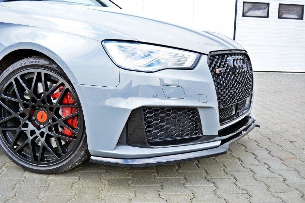 Street+ Spoilerlippe Front Ansatz V.1 passend für Audi RS3 8V Sportback schwarz Hochglanz – Ansicht 4