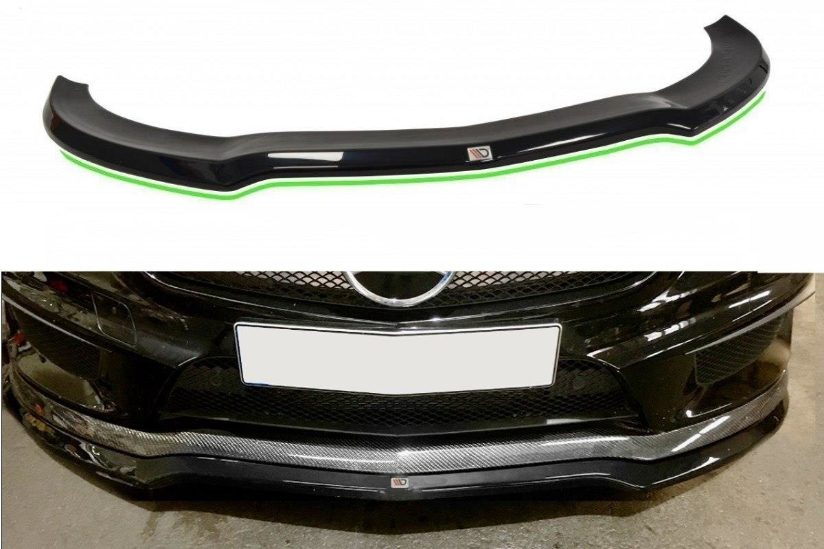 Street+ Spoilerlippe Front Ansatz passend für v.1 MERCEDES CLA 45 AMG C117 (vor Facelift) schwarz Hochglanz – Ansicht 2