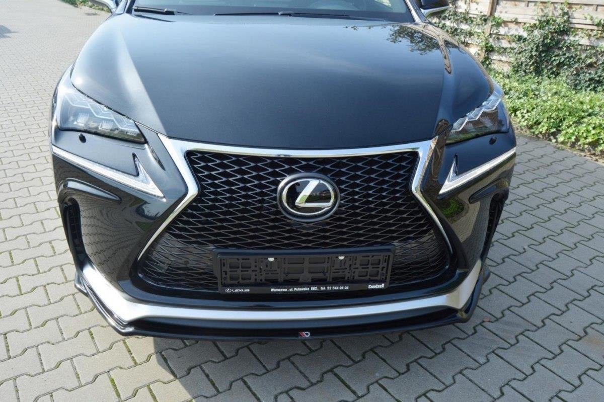 Street+ Spoilerlippe Front Ansatz V.1 passend für Lexus NX Mk1 F-Sport schwarz Hochglanz – Ansicht 5