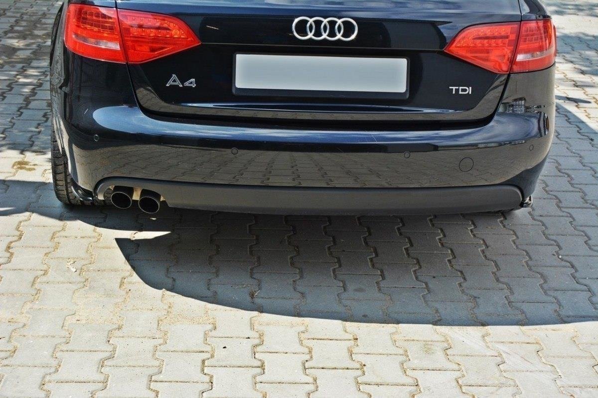 Heck Ansatz Flaps Diffusor passend für Audi A4 Limousine / Avant B8  schwarz Hochglanz – Ansicht 1