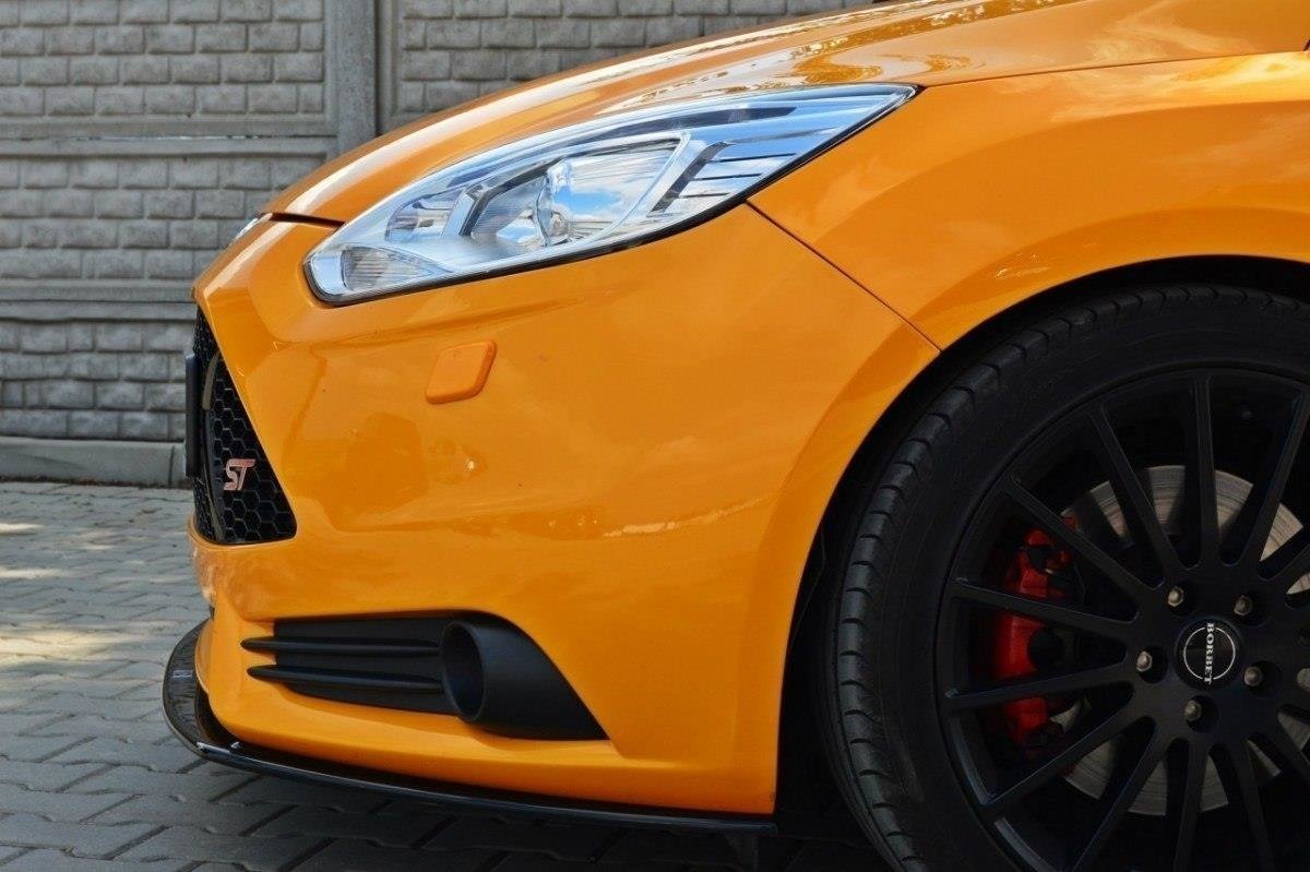 Street+ Spoilerlippe Front Ansatz V.2 passend für Ford Focus ST Mk3 schwarz Hochglanz – Ansicht 3