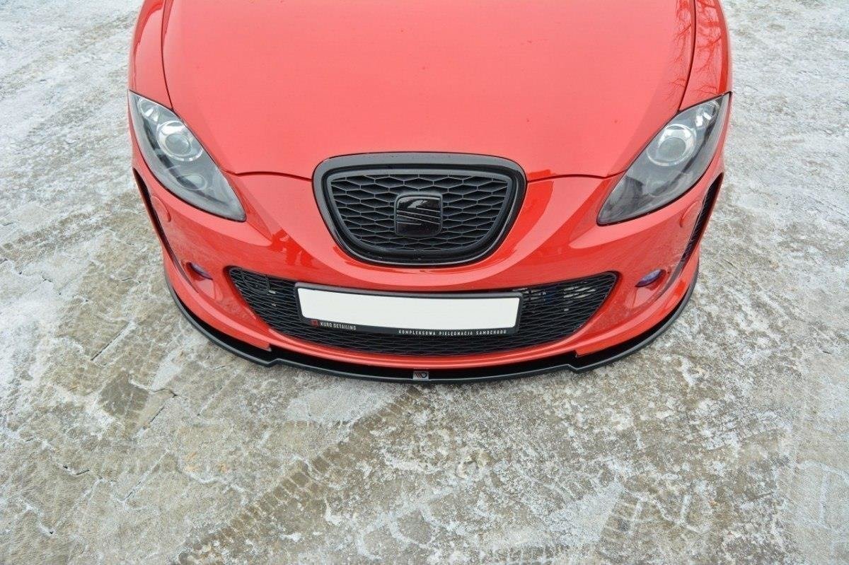 Street+ Spoilerlippe Front Ansatz passend für Seat Leon II MS Design schwarz Hochglanz – Ansicht 1