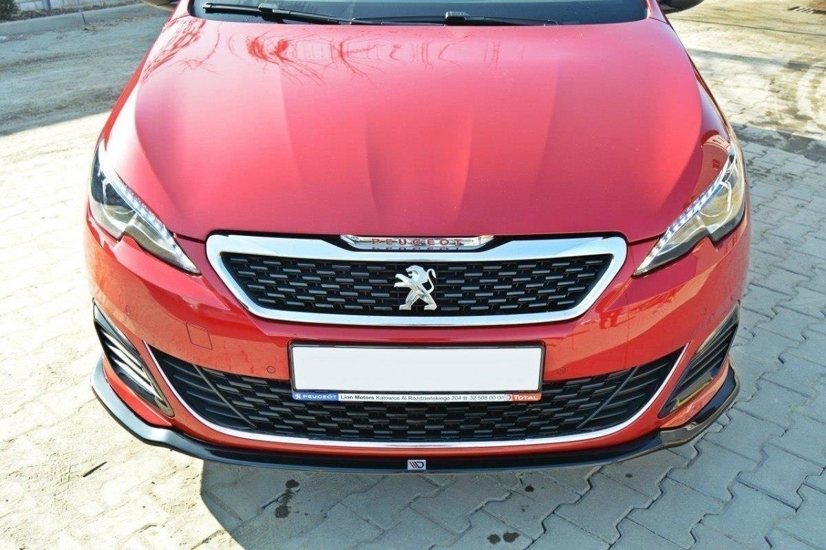 Street+ Spoilerlippe Front Ansatz passend für v.1 PEUGEOT 308 II GTI schwarz Hochglanz – Ansicht 3