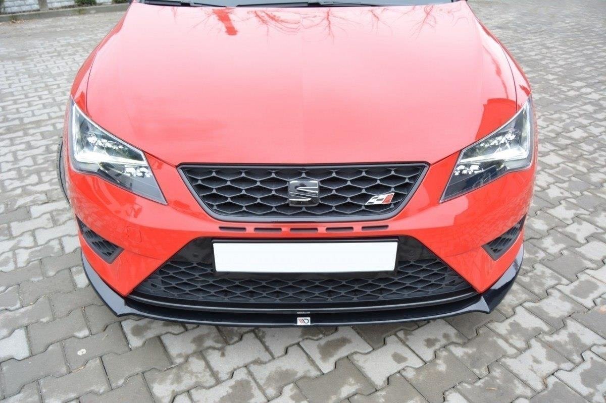 Street+ Spoilerlippe Front Ansatz passend für SEAT LEON III CUPRA / FR schwarz Hochglanz – Ansicht 1
