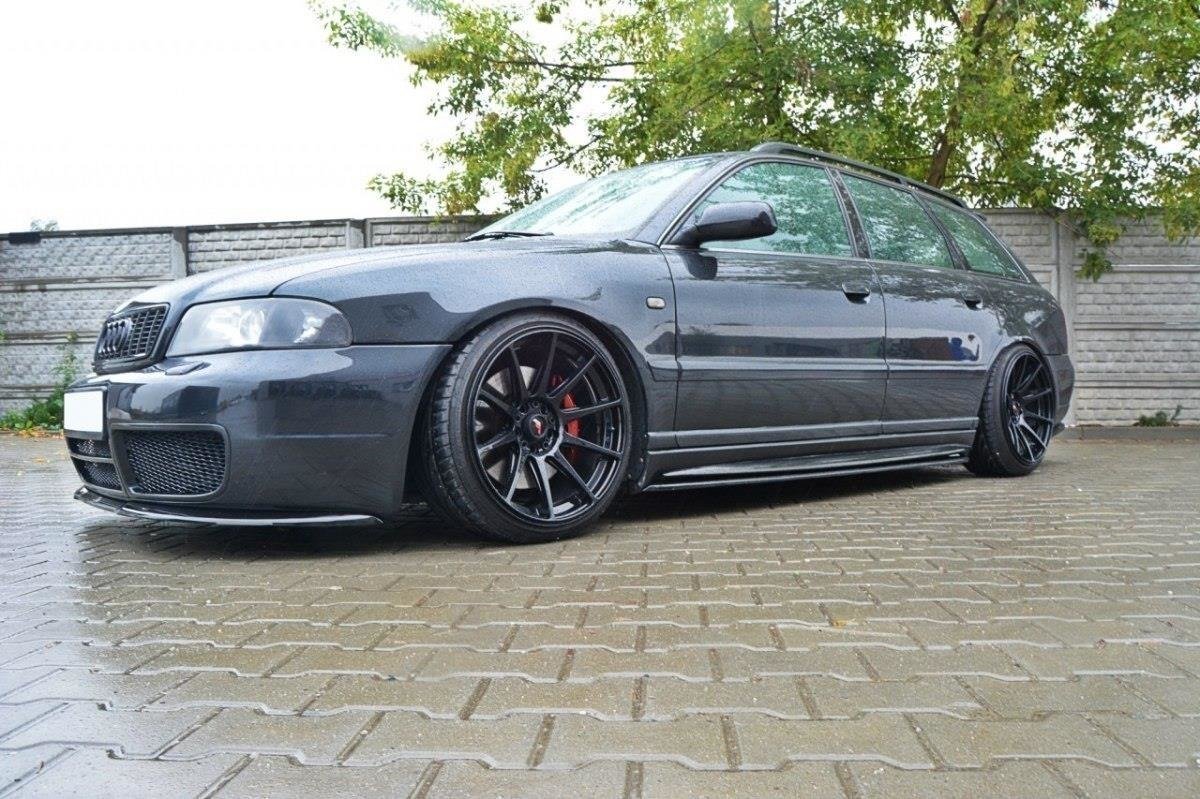 Street+ Seitenschweller Leisten passend für AUDI S4 B5 schwarz Hochglanz – Ansicht 1