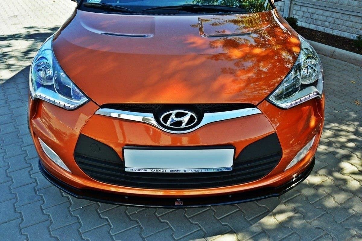 Street+ Spoilerlippe Front Ansatz passend für Hyundai Veloster schwarz Hochglanz – Ansicht 4