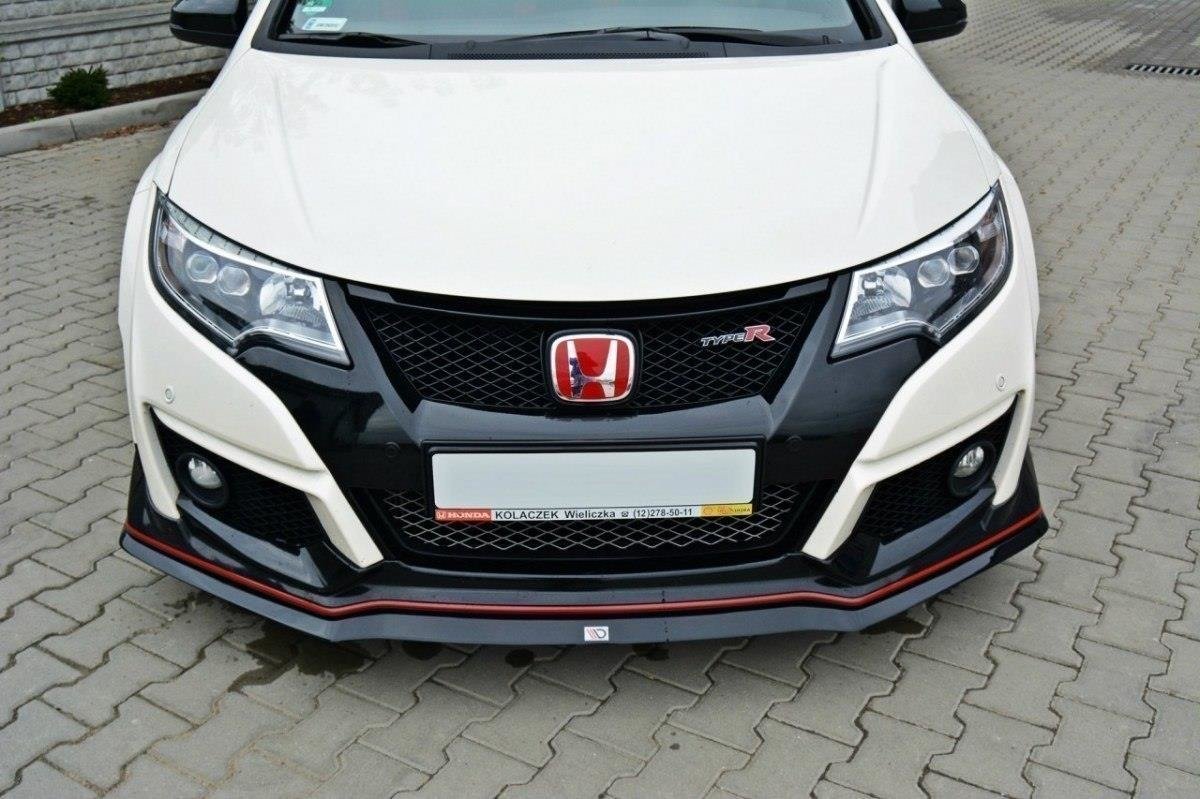 Street+ Spoilerlippe Front Ansatz passend für v.2 HONDA CIVIC IX TYPE R schwarz Hochglanz – Ansicht 3