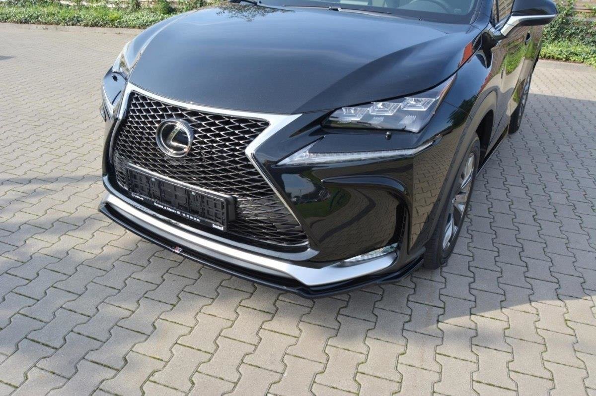 Street+ Spoilerlippe Front Ansatz V.1 passend für Lexus NX Mk1 F-Sport schwarz Hochglanz – Ansicht 3