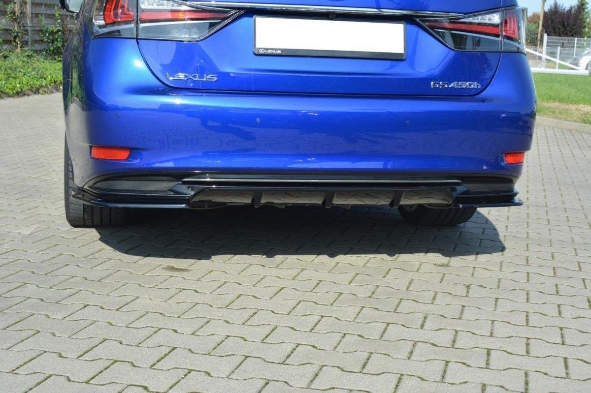 Diffusor Heck Ansatz passend für Lexus GS Mk4 Facelift H schwarz Hochglanz – Ansicht 1