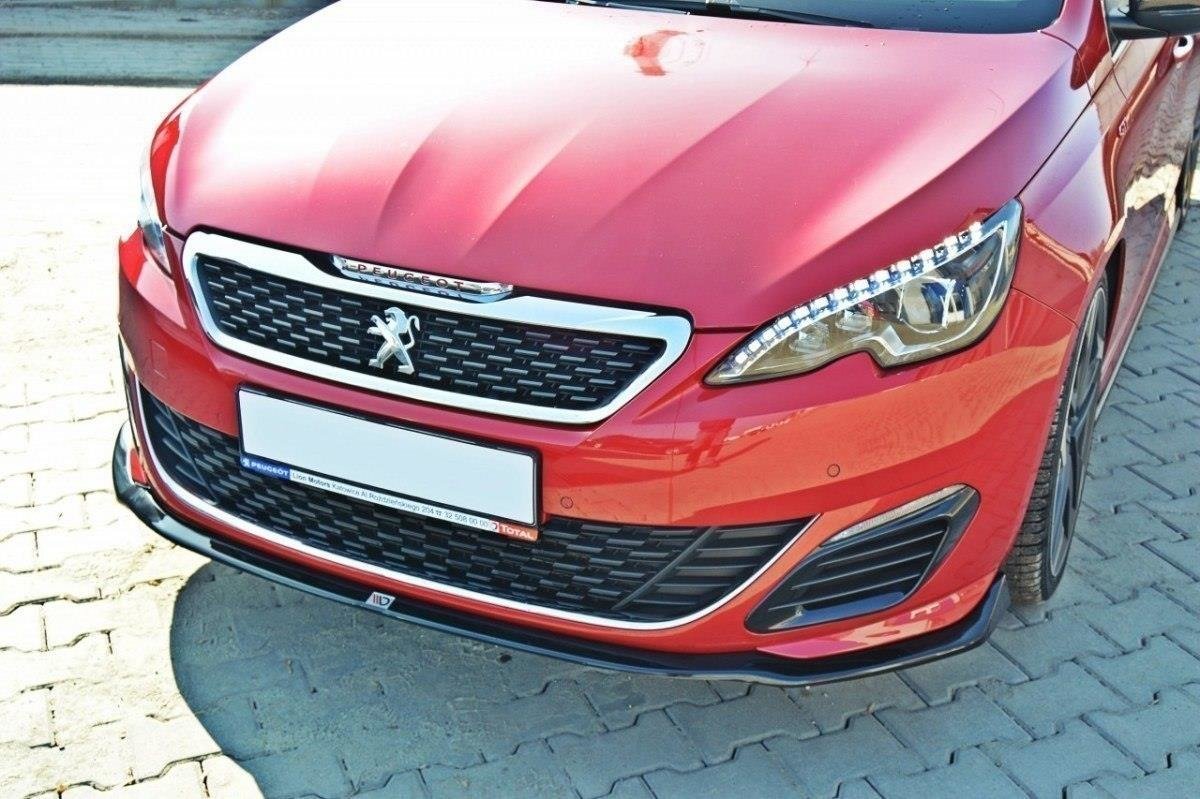 Street+ Spoilerlippe Front Ansatz passend für v.1 PEUGEOT 308 II GTI schwarz Hochglanz – Ansicht 1