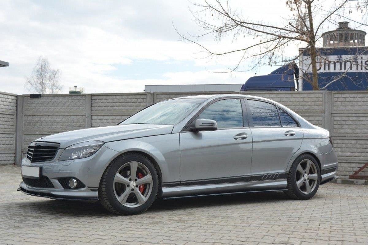 Seitenschweller Mercedes-Benz C Limousine / Kombi AMG-Line W204 / S204 schwarz Hochglanz – Ansicht 3