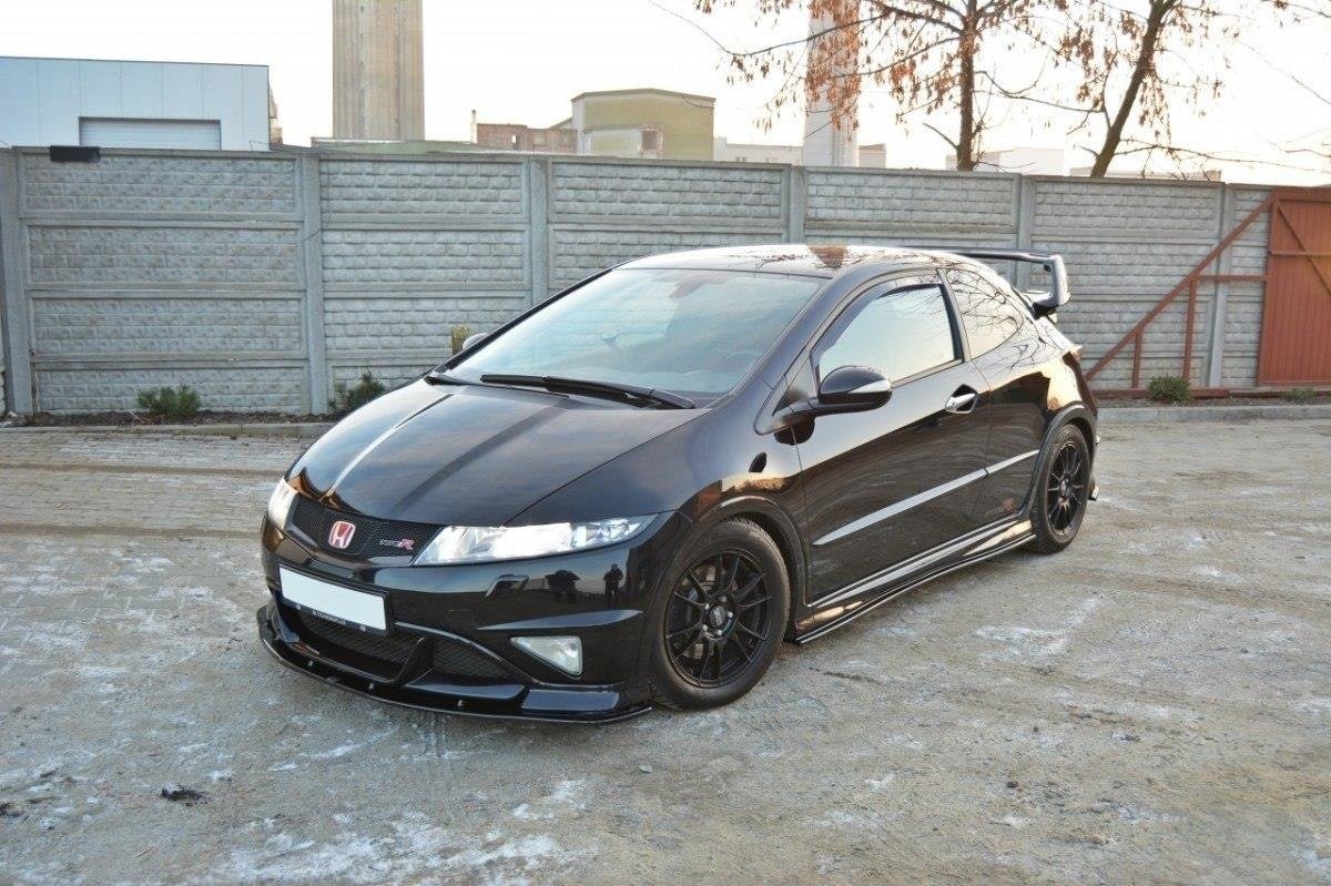 Street+ Spoilerlippe Front Ansatz passend für HONDA CIVIC VIII TYPE R GP schwarz Hochglanz – Ansicht 5