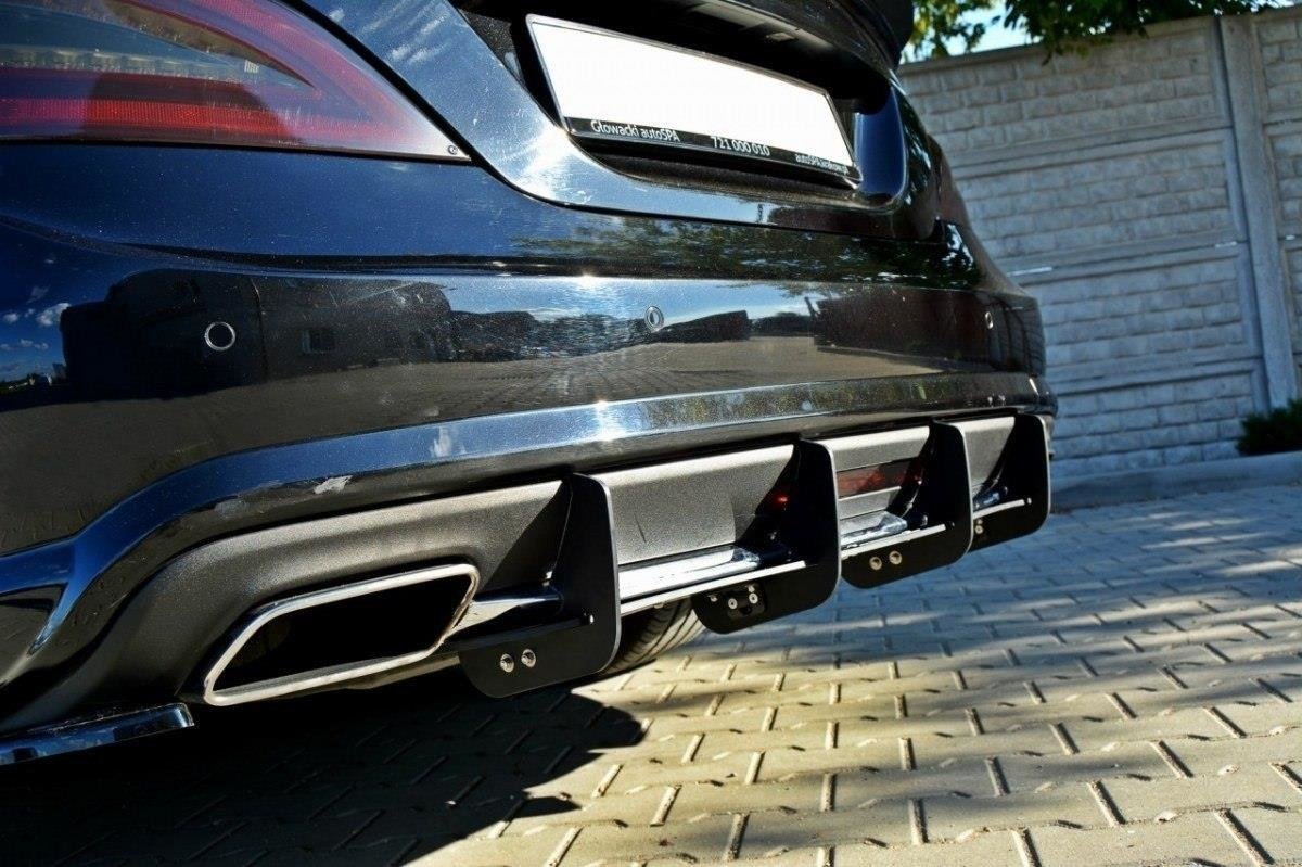 Diffusor Heck Ansatz passend für Heckschürze passend für MERCEDES CLS C218 AMG LINE – Ansicht 1