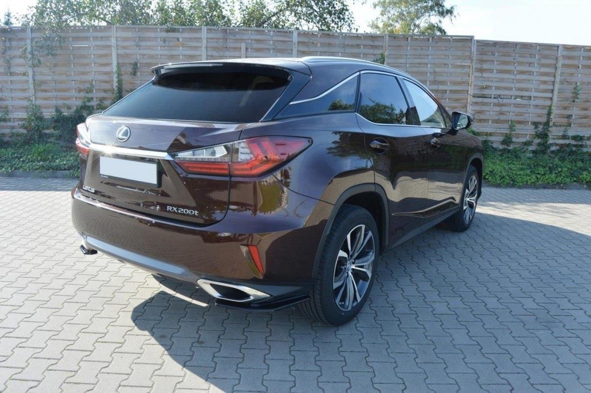 Heck Ansatz Flaps Diffusor passend für Lexus RX Mk4 T schwarz Hochglanz – Ansicht 3