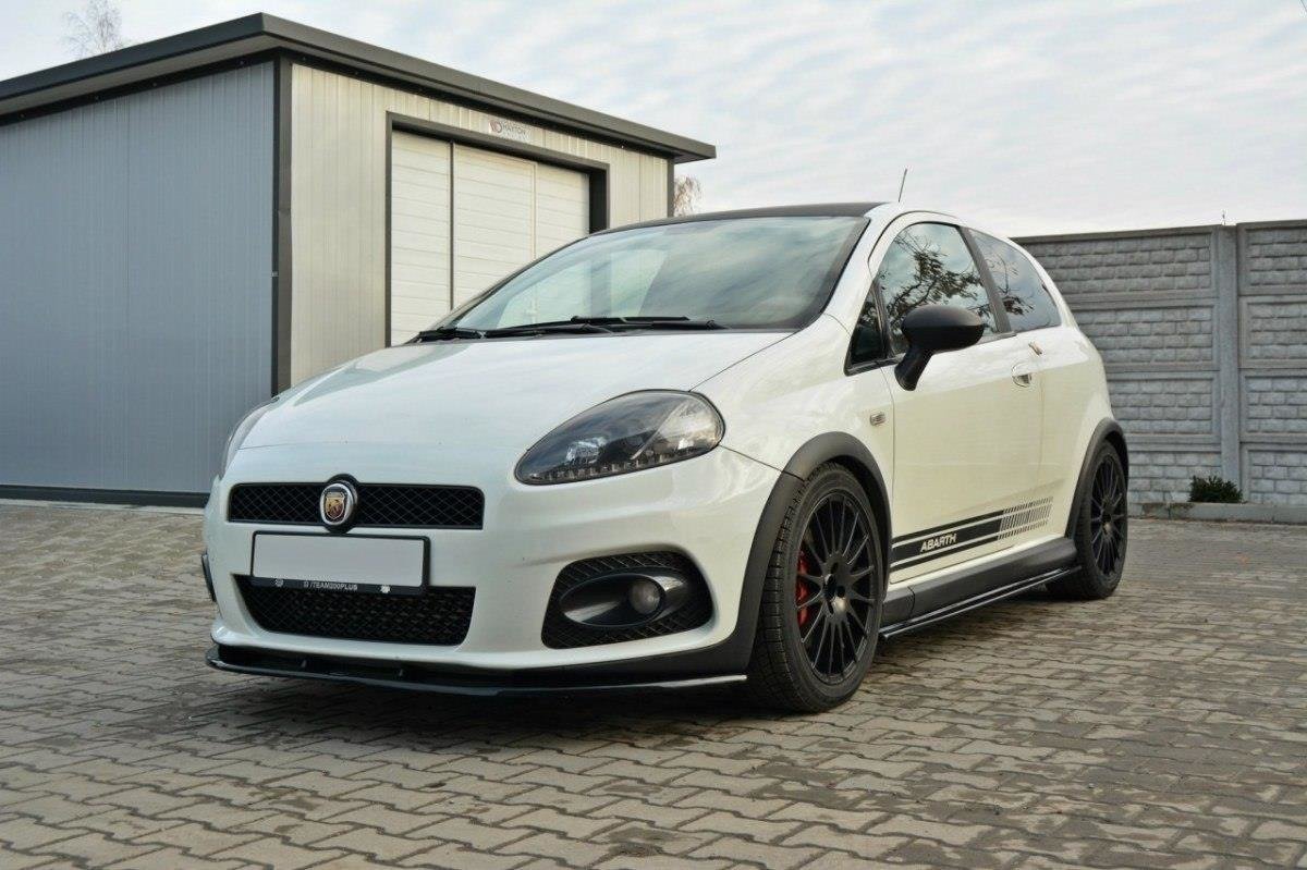 Street+ Spoilerlippe Front Ansatz V.2 passend für FIAT GRANDE PUNTO ABARTH schwarz Hochglanz – Ansicht 6
