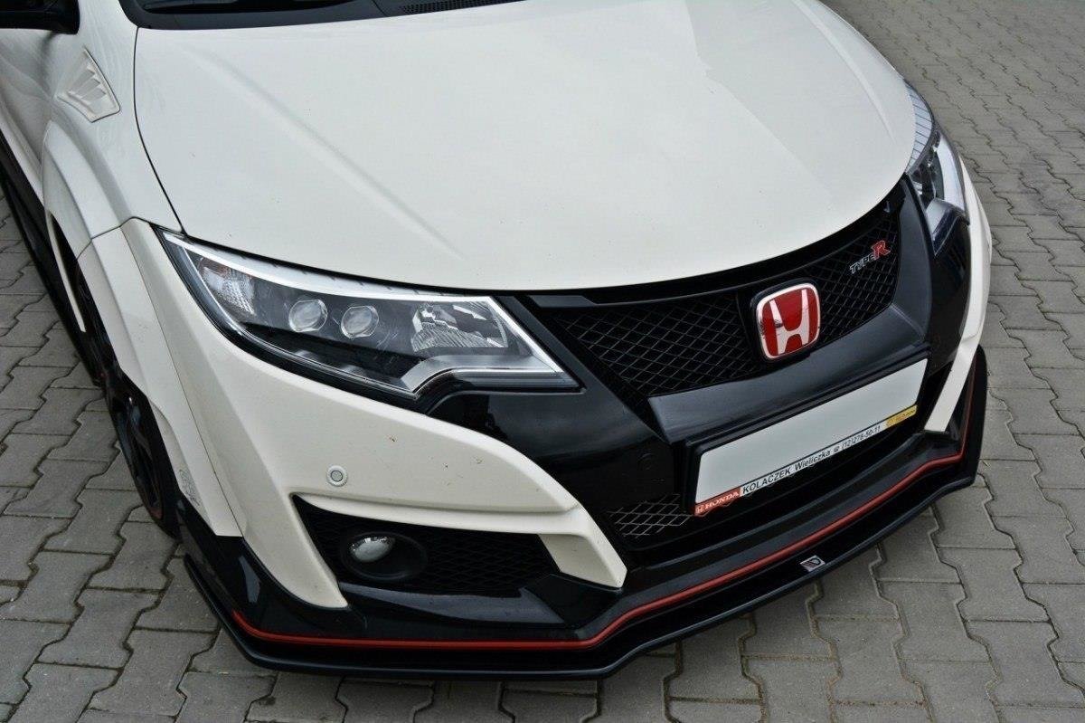 Street+ Spoilerlippe Front Ansatz passend für v.1 HONDA CIVIC IX TYPE R schwarz Hochglanz – Ansicht 1