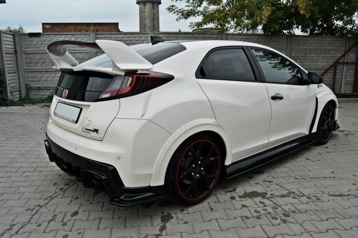 Heck Ansatz Flaps Diffusor passend für HONDA CIVIC IX TYPE R schwarz Hochglanz – Ansicht 4