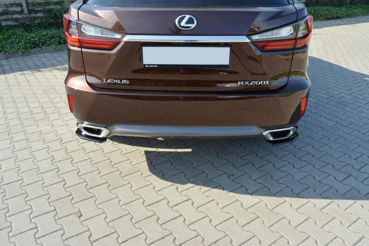 Heck Ansatz Flaps Diffusor passend für Lexus RX Mk4 T schwarz Hochglanz – Ansicht 4
