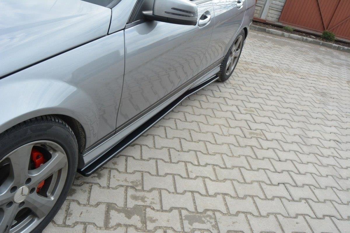 Seitenschweller Mercedes-Benz C Limousine / Kombi AMG-Line W204 / S204 schwarz Hochglanz – Ansicht 1