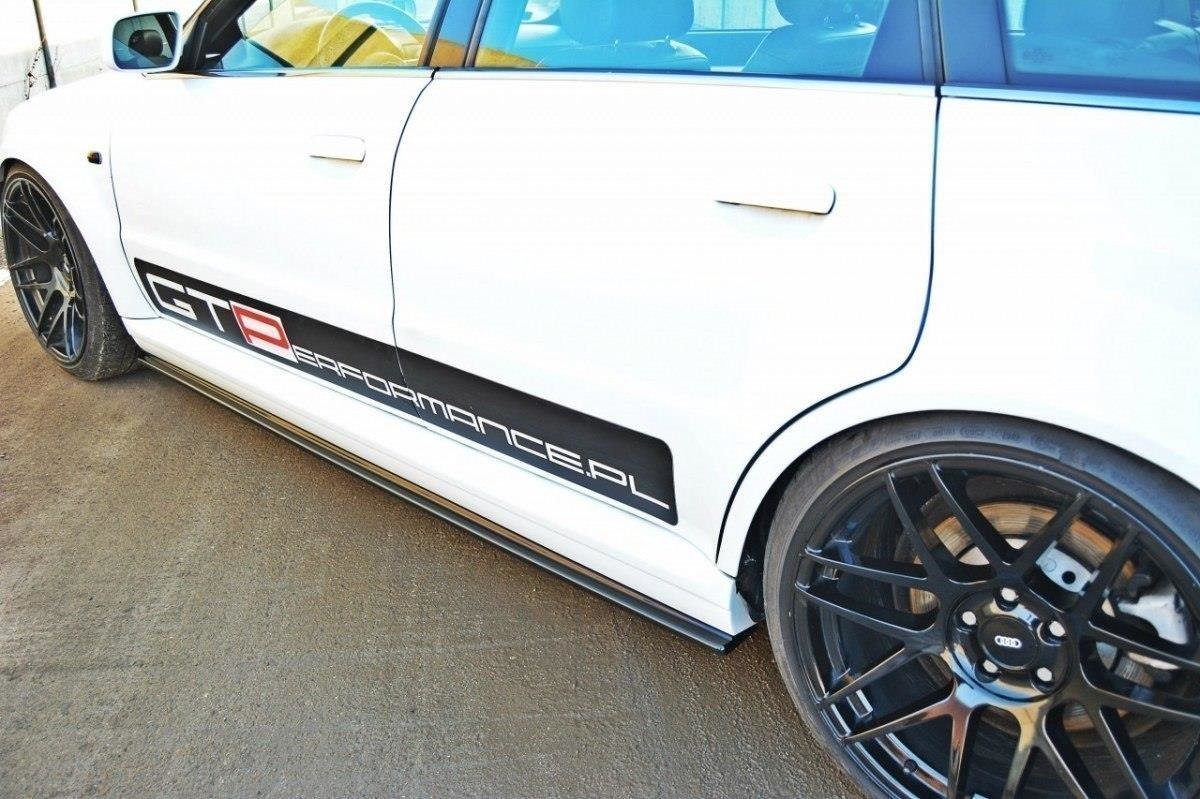 Street+ Seitenschweller Leisten passend für AUDI RS4 B5 schwarz Hochglanz – Ansicht 1