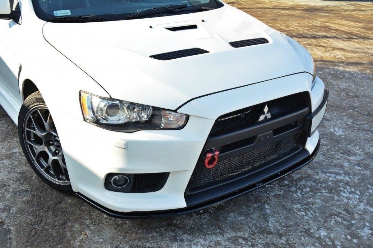 Street+ Spoilerlippe Front Ansatz V.2 passend für Mitsubishi Lancer Evo X schwarz Hochglanz – Ansicht 1