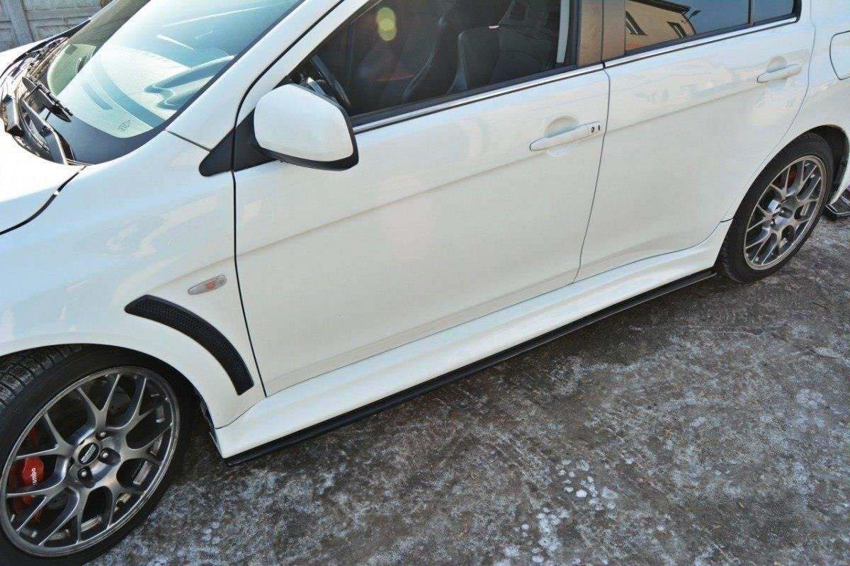 Street+ Seitenschweller Leisten passend für Mitsubishi Lancer Evo X schwarz Hochglanz – Ansicht 3