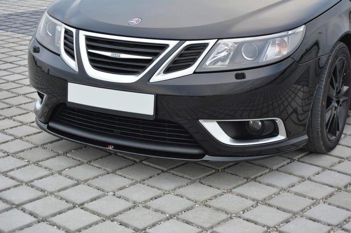 Street+ Spoilerlippe Front Ansatz passend für Saab 9-3 Aero Mk2 Facelift schwarz Hochglanz – Ansicht 1