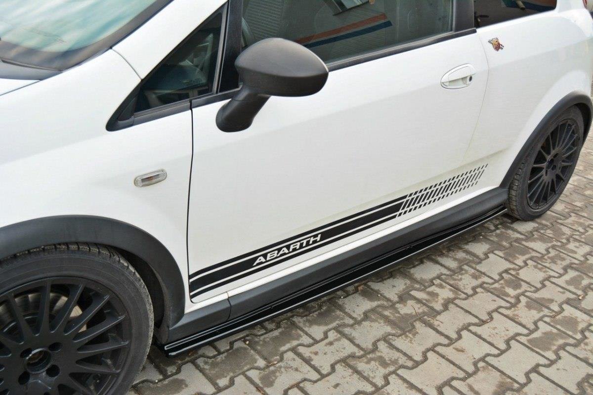 Street+ Seitenschweller Leisten passend für Fiat Grande Punto Abarth schwarz Hochglanz – Ansicht 1