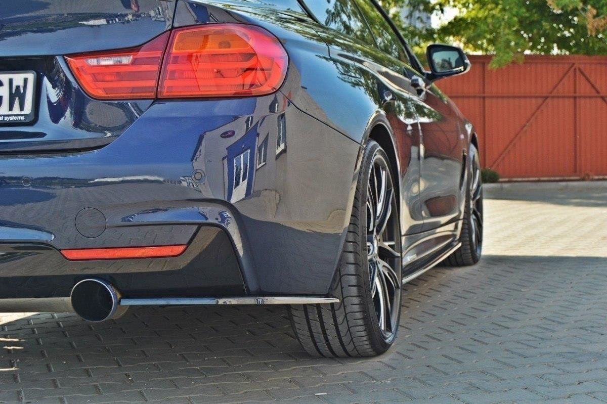 Heck Ansatz Flaps Diffusor V.1 passend für BMW 4er F32 M Paket schwarz Hochglanz – Ansicht 1