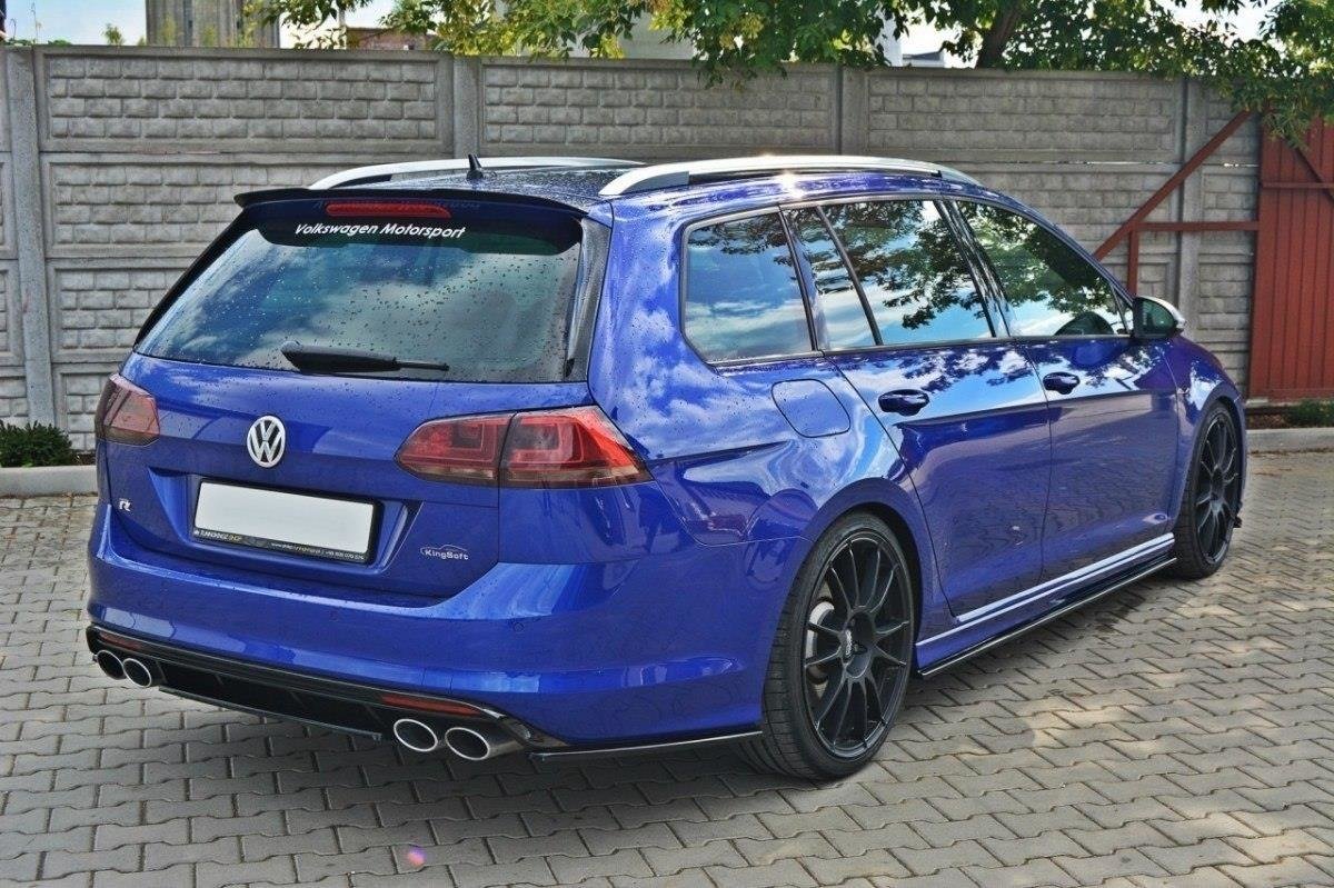 Heck Ansatz Flaps Diffusor passend für VW Golf 7 R Variant schwarz Hochglanz – Ansicht 1